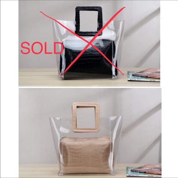 Handbags - SALE! Apricot -Clear Tote w/ matching personal bag